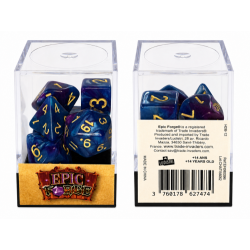 Lot de 7 dés en boîte – Fusion Bleu et violet clair