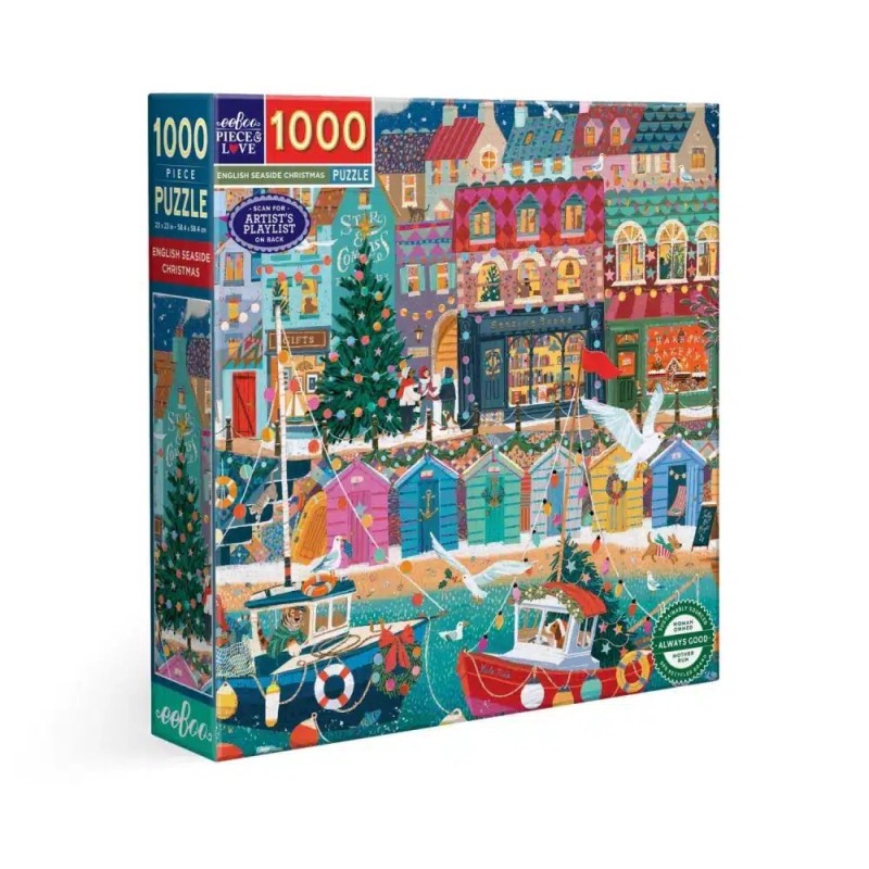 Puzzle 1000 English seaside christmas